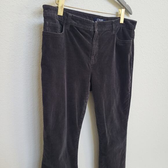 Corduroy pants Chaps Womens 16 Dark Grey Black Straight Leg Mid Rise Fall Winter - Picture 4 of 11